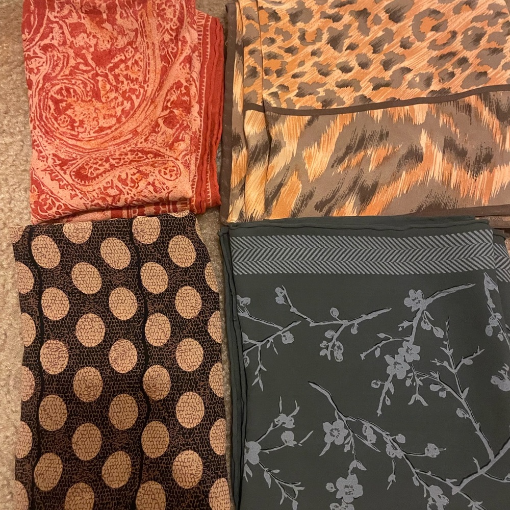 Set of Four Patterned Scarves